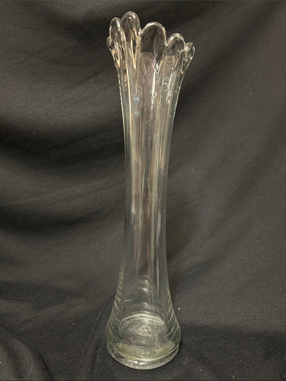 Vintage Uranium Glass Fluted Bud Vase